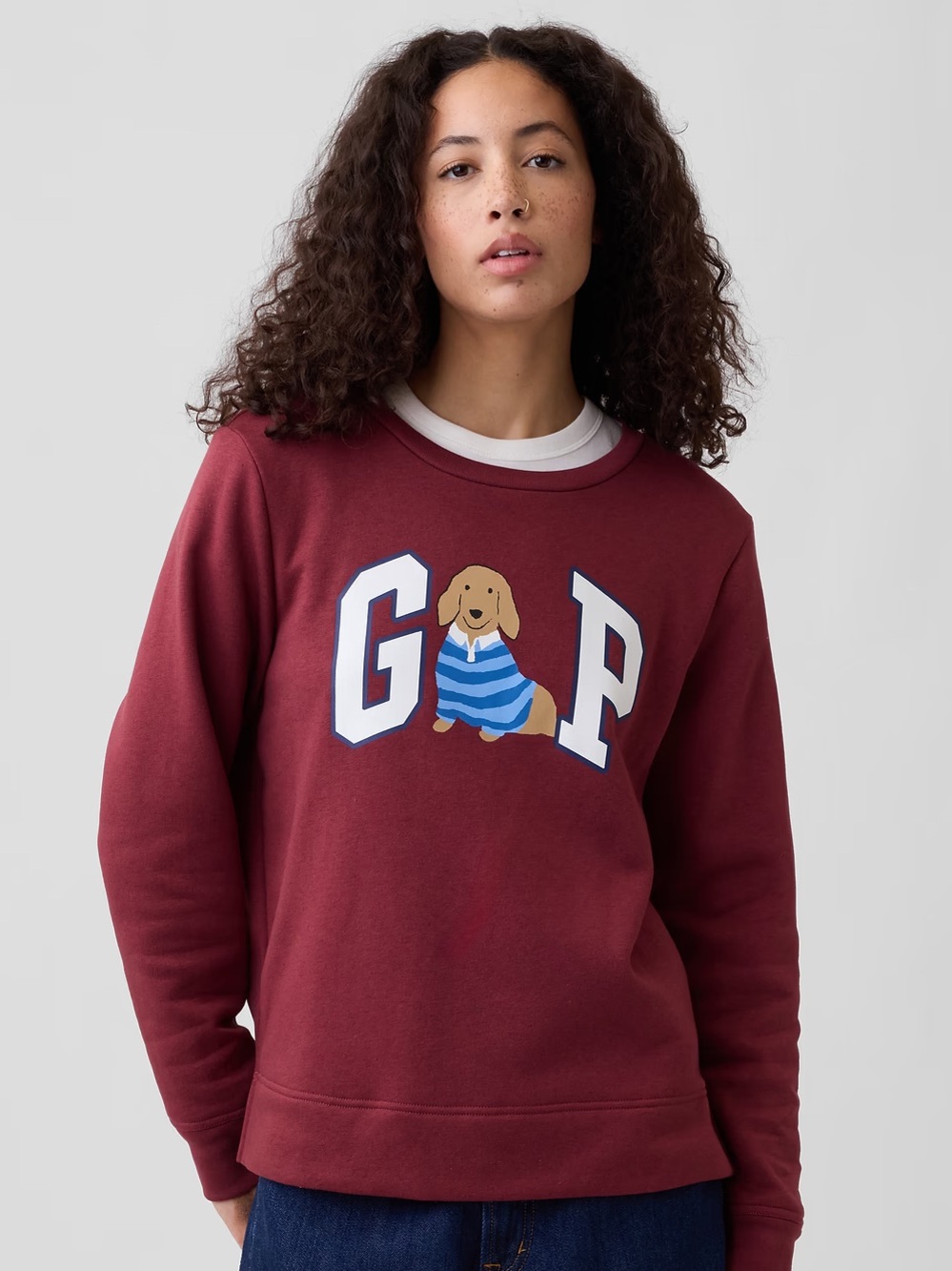 GAP Dog Logo Pullover Long-Sleeve Sweatshirt